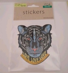 (3) Crafters Square Stickers Embossed Leopard / Tiger / Bear Dimensional Raised
