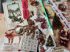 #24 -150pcs CHRISTMAS JUNK JOURNAL 3D KIT with Candy Cane Pen & REAL EPHEMERA