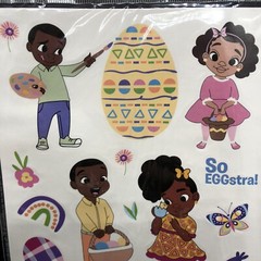 Black Paper Party Easter Stickers 32 Sheets Chocolate Bunny Kids Bundle 4 Packs