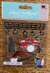 RARE Jolees SUMMER CONCERT Outdoor Music Bands Candles Drums Guitar 3D Stickers