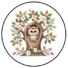 ADORABLE OWL IN TREE ENVELOPE SEALS LABELS STICKERS PARTY FAVORS