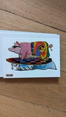 Vintage Sticker Rainbow Tie Dye 24K Pig On Surfboard Peace Sign Vending Machine