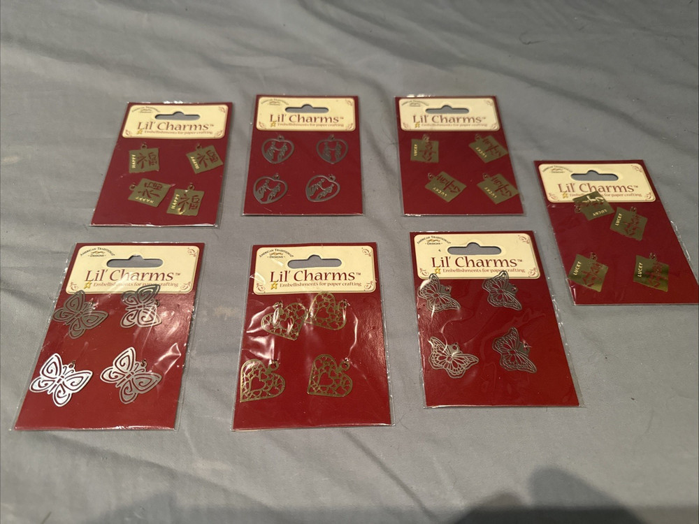 Lot of 7 Lil’ Charms by American Traditional Designs Scrapbook Embellishments