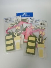 FLOWER Pink Tulips Tulip Spring Bouquet Vase Tag Paper Bliss sticker 3 packs