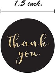 1000 Count Faux Glitter 1.5″ Thank You Stickers – Perfect for Gifts & Favors
