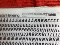 Letraset 3 INSTANT LETTERING Transfer Letters Crillee Italic 36pt England 1