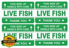 Live Fish Shipping Stickers 2×3 Inch 200pcs