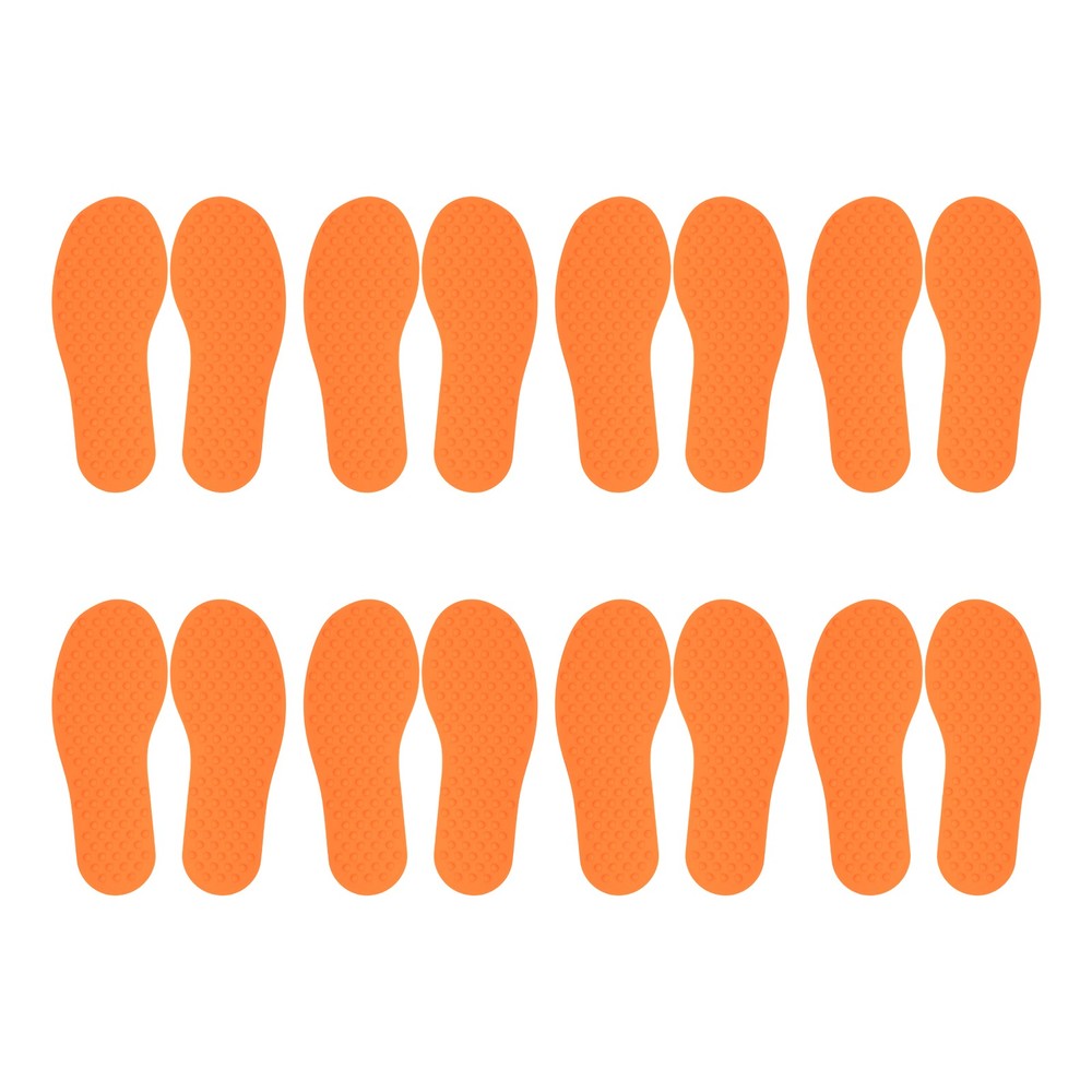 8 Pairs Feet Markers for Classroom Plastic Floor Foot Shaped Markers Orange