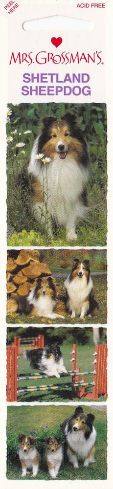Mrs. Grossman’s Top Dog Stickers – Shetland Sheepdog – 4 Stickers – 1 Strip