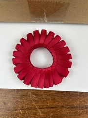 600 pc Case Of Red Polyester Satin Rosette For Ribbon Making