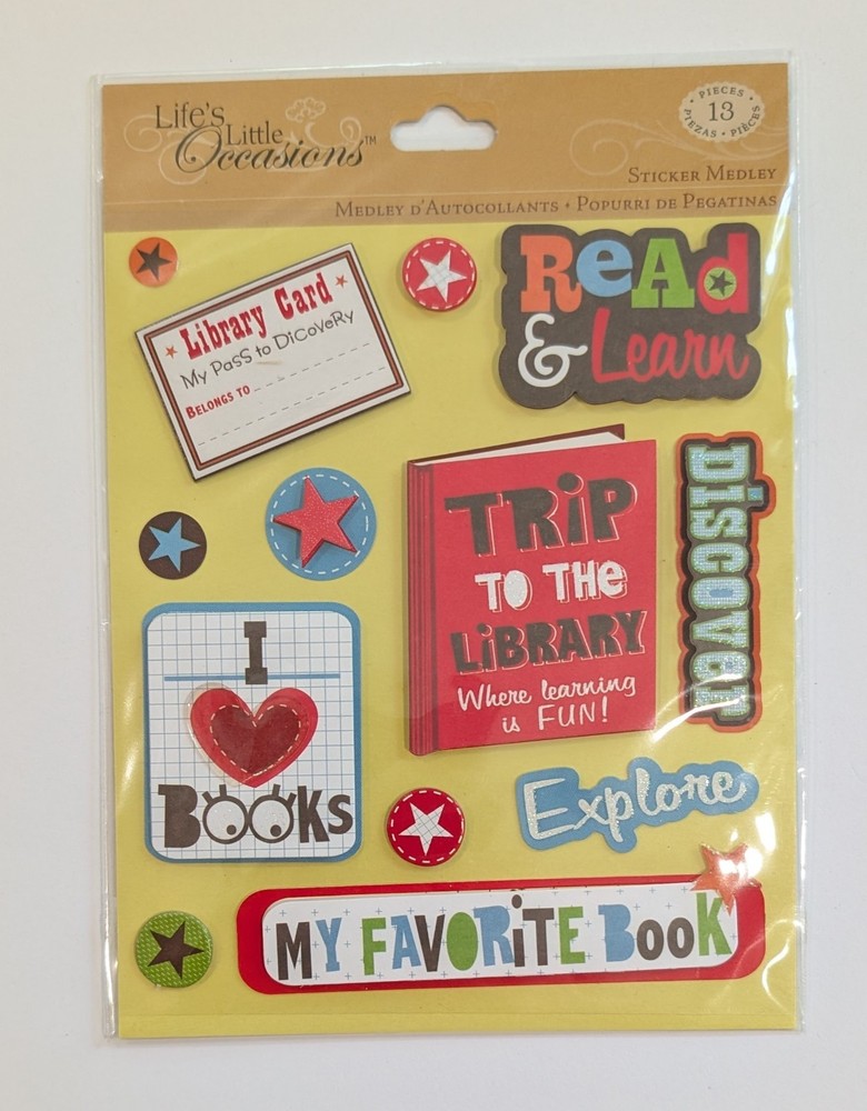 Trip To The Library Reading Books Scrapbook Stickers By Life’s Little Occasions