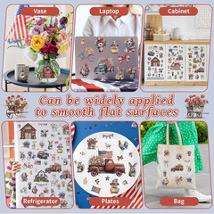 12 Sheets 4Th of July Rub on Transfers for Crafts and Furniture Patriotic Transf