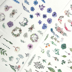 Pretty Floral Flowers Washi Paper Stickers 6 Sheets Scrapbook Planners