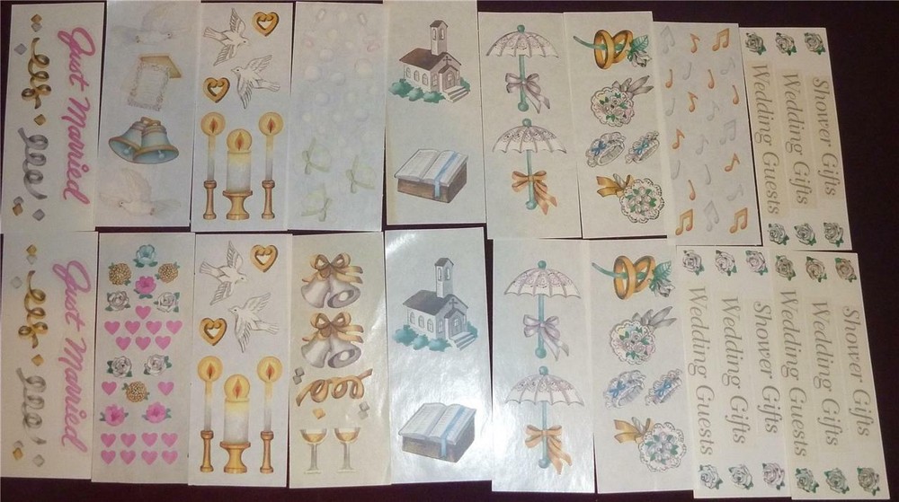 Lot Creative Memories Studio Stickers strips WEDDING Flowers Candles Church NEW