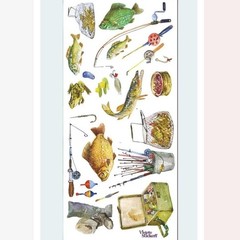 Violette Stickers – Fishing – Retro Vintage Fish, Nature, & Lake Sticker Sheet