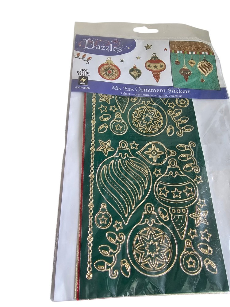 Hot Off The Press Mix ‘EMS Tricolor Dazzles Stickers with Green/Red/Gold
