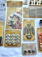 TIM HOLTZ Ideaology Lot of 17 Ephemera Stickers Embellishments Junk Journal Art