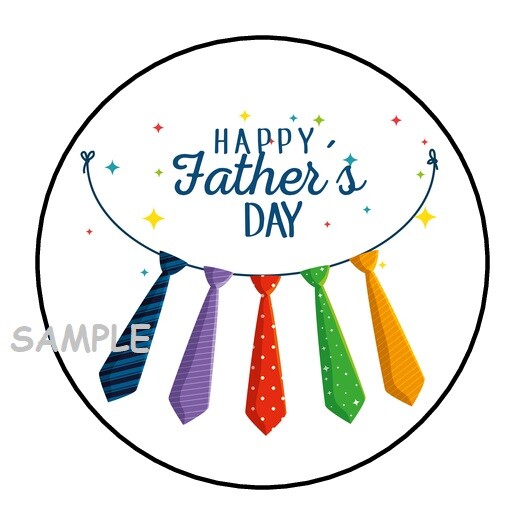 30 HAPPY FATHER’S DAY WITH TIES ENVELOPE SEALS LABELS STICKERS 1.5″ ROUND GIFTS