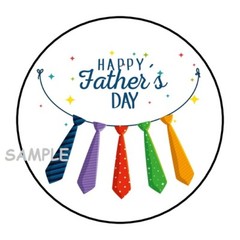 30 HAPPY FATHER’S DAY WITH TIES ENVELOPE SEALS LABELS STICKERS 1.5″ ROUND GIFTS