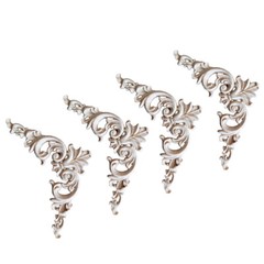 4 PCS Wood Onlay Wall Appliques Onlays Furniture Cabinet Stickers