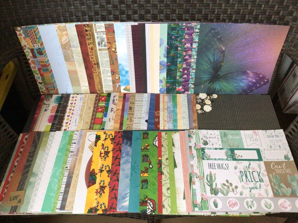 A. HUGE 12×12 SCRAPBOOK PAPER LOT~200 Shts.~Mixed Themes & Brands~NEW