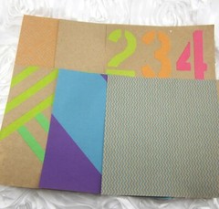 25 Sheet lot of 6×6 Kraft and Neon Acid Free Paper Stock