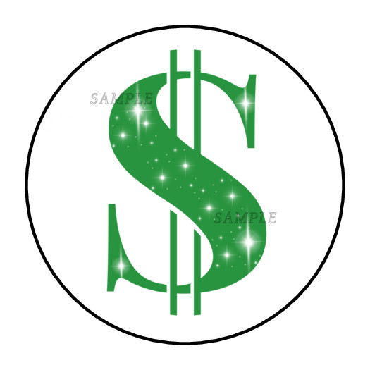 dollar sign money stickers labels tags envelope seals cash Green