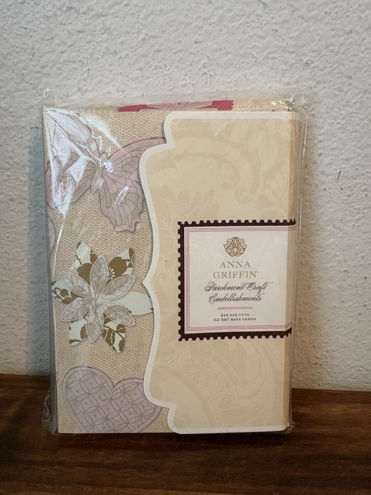 ANNA GRIFFIN Parchment Craft Embellishments 216 Die Cuts for Scrapbooking – New