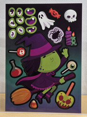 Halloween Make A Face Stickers Party Favors DIY Crafts 18 Sheets 6 Designs