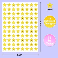 Teacher Reward Stickers, 6600PCS Incentive Star Stickers, 75 Sheets