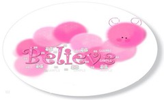 PINK CATERPILLER BELIEVE FAVORS OVAL STICKERS ENVELOPE SEALS SCRAPBOOK STICKERS