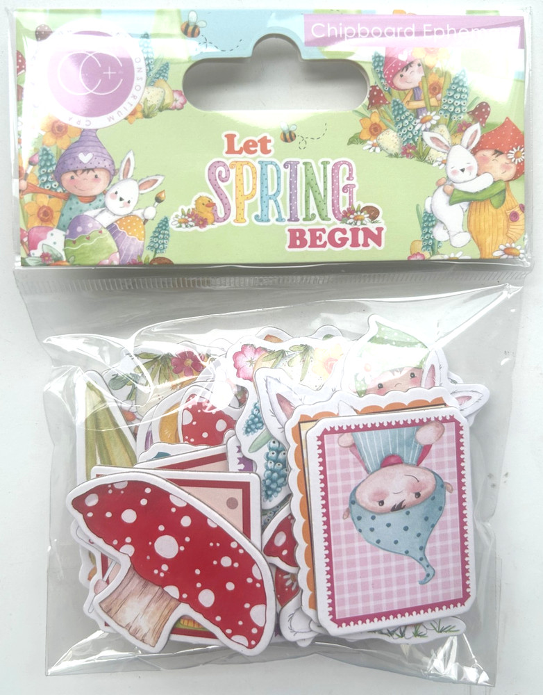 Graphic Chipboard Ephemera Assortment «Let Spring Begin» by Craft Consortium