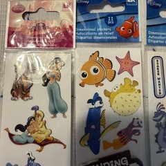 4 Packs Disney Dimensional Nemo, Monsters, Aladdin, Lion King stickers NEW