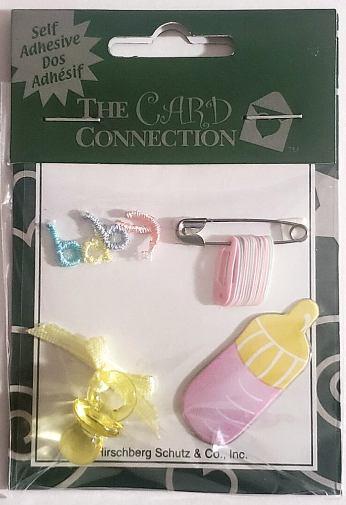 The Card Connection Self-Adhesive Embellishments – BABY THINGS – 4 pcs