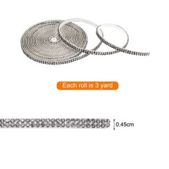 0.2 Inch Self Adhesive Rhinestone Strips 3 Yard for Crafts,Gray