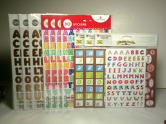 Large Lot Letter Alphabet Stickers Gold Letters Brights Retro Scrapbook Craft