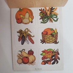 Vintage Dennison Fall Harvest Pumpkin Stickers Seals 40 stickers USED booklet