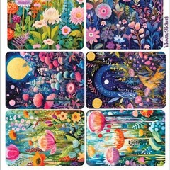 Violette Stickers – Magical Meadows – 1 Colorful Floral Sticker Sheet – Crafts