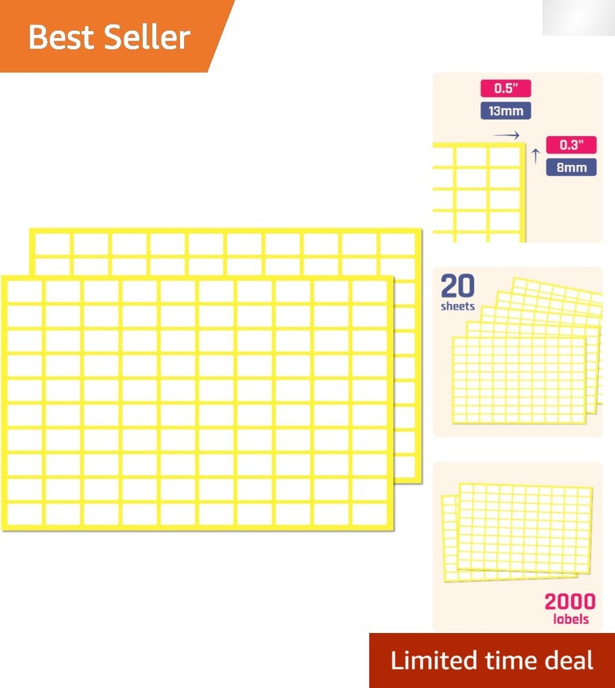 0.5″x0.3″ White Self-Adhesive Labels – 2000 Pack for Organization & Crafting