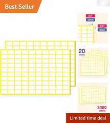 0.5″x0.3″ White Self-Adhesive Labels – 2000 Pack for Organization & Crafting