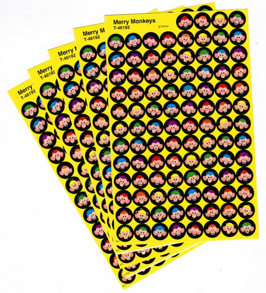 5 Sheets Mini Cute Funny MONKEYS 500 Scrapbook Stickers!!