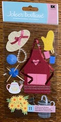 RARE Jolees GRANDMA Apron Knitting Tea Gardening Flowers Pearls Knitting Curlers