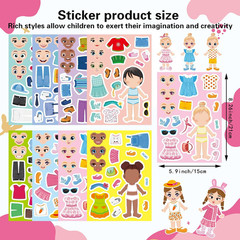 24 Sheets Make a Face and Dress up Stickers for Girls Boys, Make Your Own Sticke
