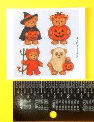 Halloween Teddy Bears Mini Sticker Sheet Style 2