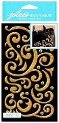 Swirl Swirls Flourish Bling Puffy Gold Glitter Gems Jolee’s Boutique Stickers