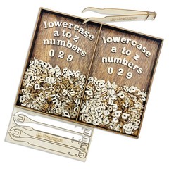 740 Pieces Half Inch Mini Blank Wood Lowercase, Lowercase (H)0.3-0.5 in
