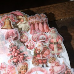 36 pcs Pink Christmas Translucent Vellum Matte Surface Paper Sticker Scrapbook