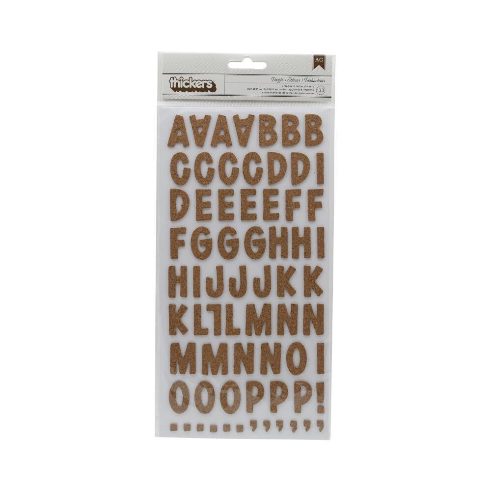 American Crafts Chipboard Alphabet Thickers 133/Pkg Dazzle – Cork ( 3 Pack )