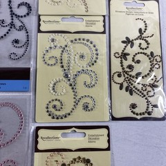 Swirl Swirls Flourish Bling AB Rhinestones Gems Recollections Stickers Lot Of 10