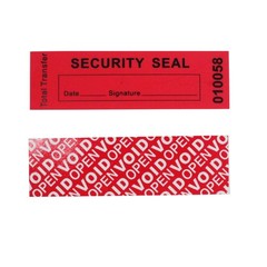 100pcs Total Transfer Tamper Evident Security Stickers, Red, 1×3.35″, Serial …